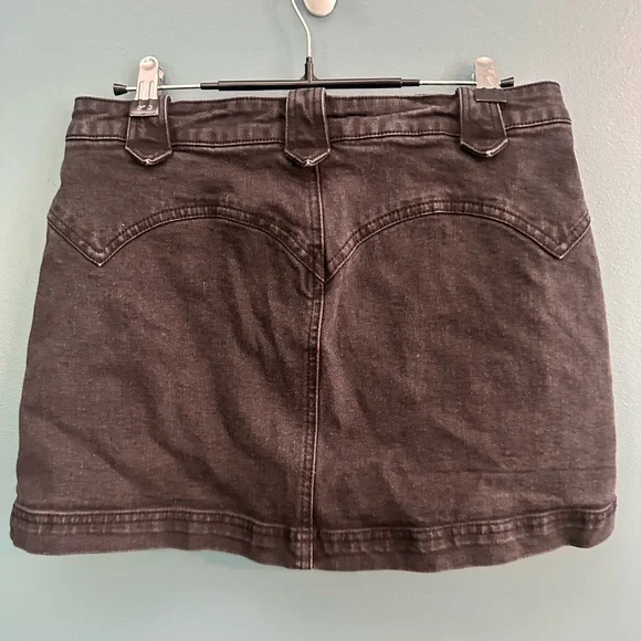 No Boundaries Black Denim Skirt with zipper detail western mini skirt Size 9 - Picture 3 of 4
